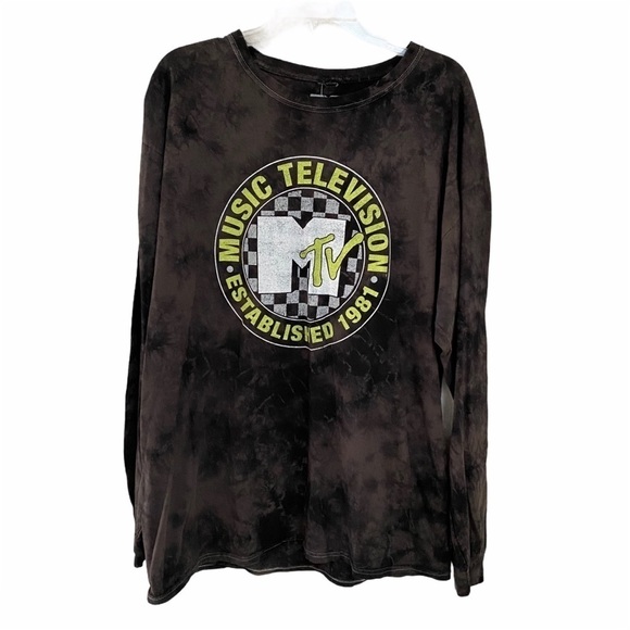 Other - MTV Tie Dye T-shirt Long Sleeve Logo Med NWOT Lg